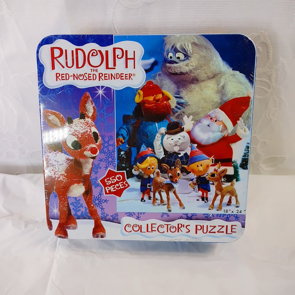 Rudolph the Red-Nosed Reindeer 550 Piece Jigsaw Puzzle in Collector Tin USAopoly
